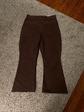 American Eagle Outfitters Dark Brown Corduroy High-Rise Curvy Flare Jeans